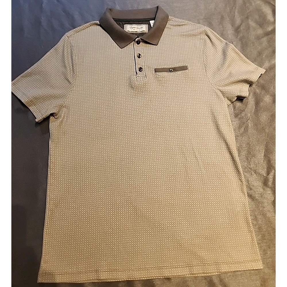 English Laundry Men's Short Sleve Polo Dress Shirt Size Medium